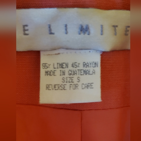 The Limited Coral Linen Blend Relaxed Oversized Notched Blazer Jacket Size Small - Picture 10 of 10